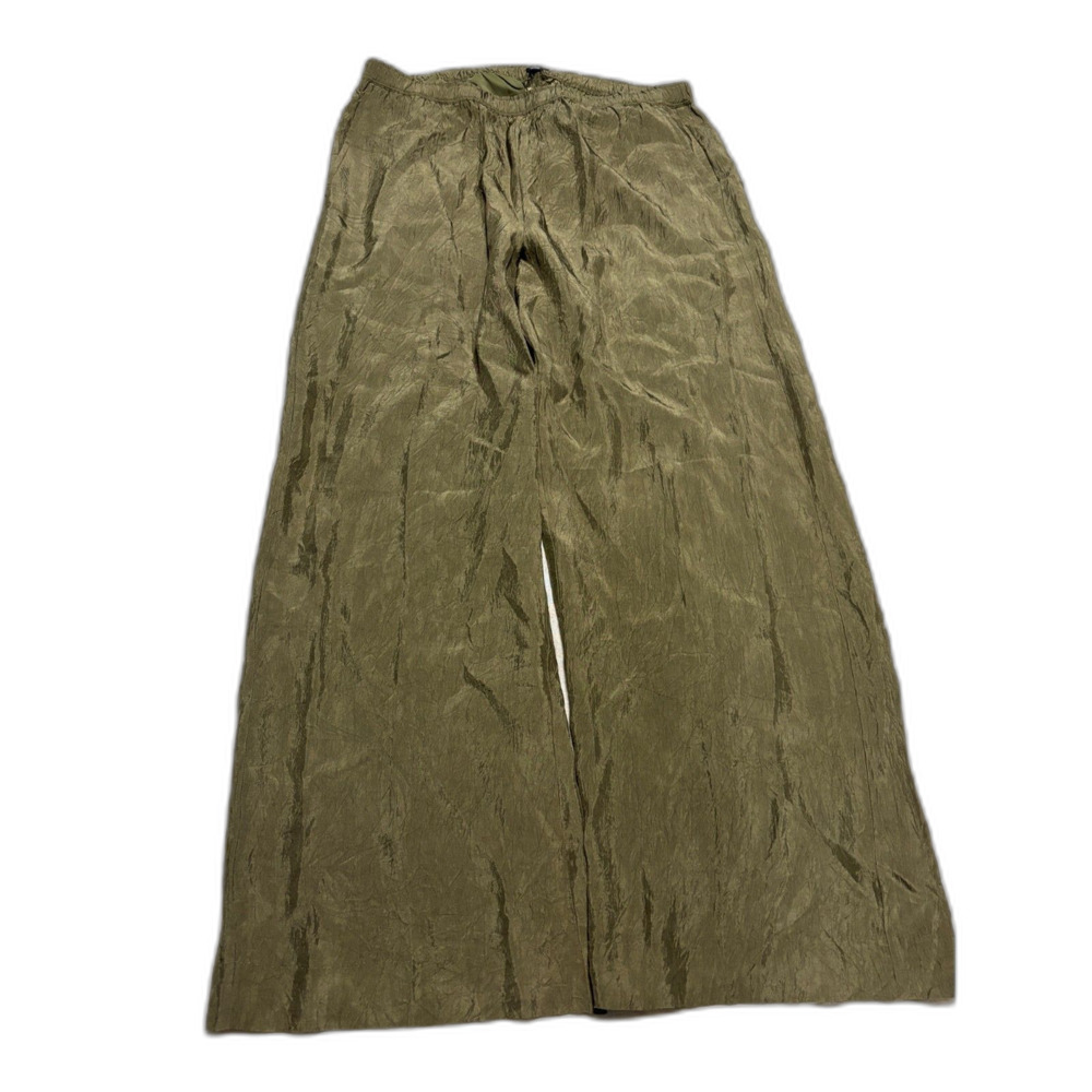 J. Crew Stratus Pant in Textured Satin Womens Size Large Petite Green NEW